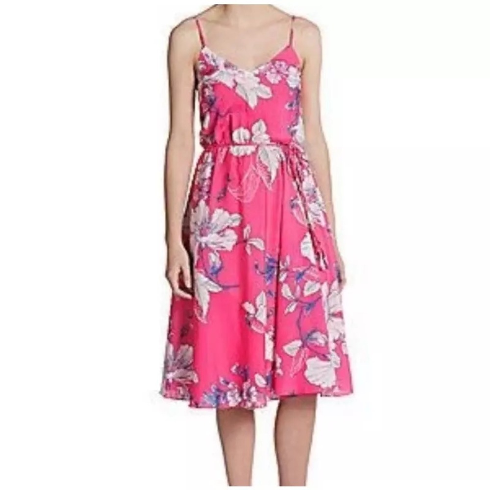 Yumi Kim Leon Pink Japanese Floral Midi Dress